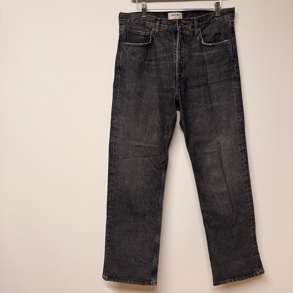 AGOLDE Women's Washed Black Straight Jeans